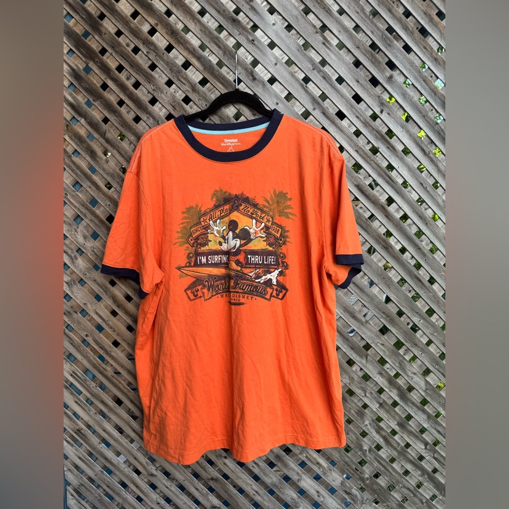 Disney World Mickey Mouse XL Orange Graphic T-Shirt